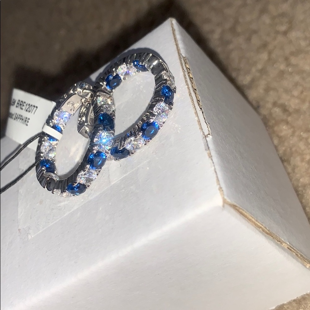 sapphire hoop earrings